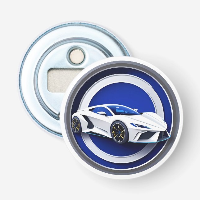 Décapsuleur Emblème de voiture de sport blanche luxueuse (Devant)