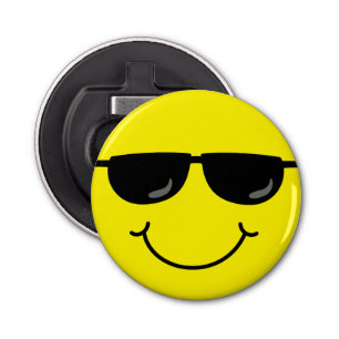 Décapsuleur Emoji frais font face avec des lunettes de soleil