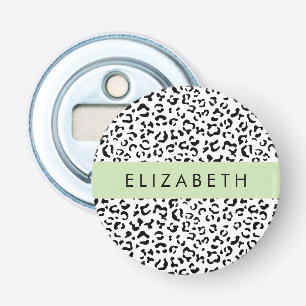 Décapsuleur Empreinte de léopard, Spots, Noir Et Blanc, Votre