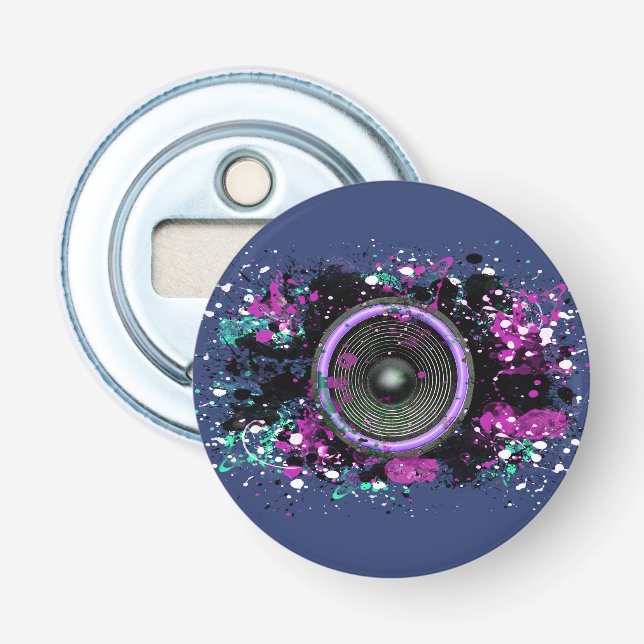 Décapsuleur Enceinte musicale et peinture éclaboussée (Devant)
