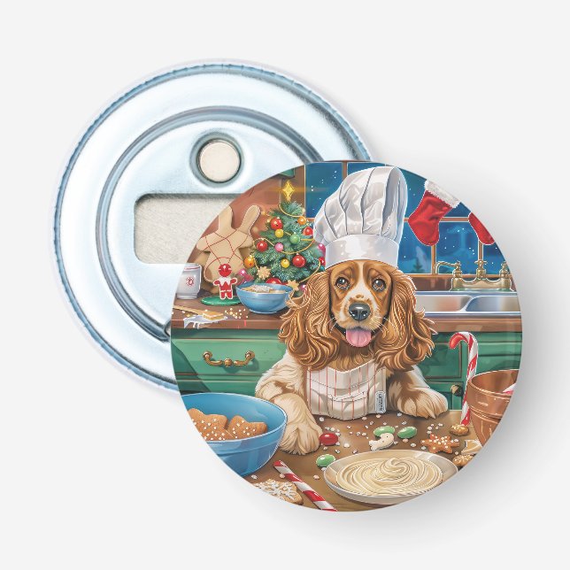 Décapsuleur English Cocker Spaniel Cuisson des Fêtes : Noël (Devant)