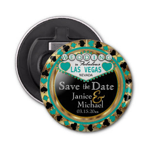 Décapsuleur Enregistrer la date Las Vegas - Turquoise