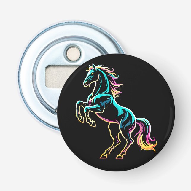 Décapsuleur Enseigne au néon Cheval Style Rétro Glitch (Devant)