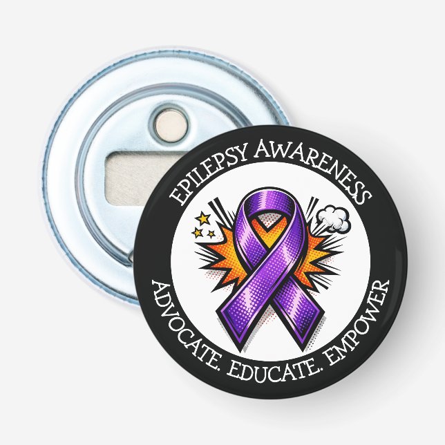 Décapsuleur Epilepsy Awareness | Purple Awareness Ribbon (Devant)