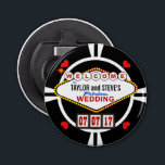 Décapsuleur Épouser dans le jeton de poker de faveur de casino<br><div class="desc">ACCUEIL AU MARIAGE FABULEUX DES JEUNES MARIÉS ! Si vous attachez le noeud à Las Vegas ou votre propre ville natale, ces faveurs chanceuses de réception de mariage de style de casino sont sûres de frapper avec vos invités. La reproduction du Nevada célèbre signent dedans le rétro néon doo-battent le...</div>