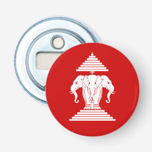 Décapsuleur Erawan: Trois éléphants en tête Lao / Drapeau L