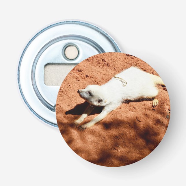 Décapsuleur Étirement Meerkat Blanc, Ouverture De Bouteille (Devant)