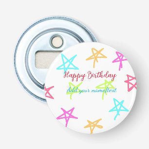 Décapsuleur Étoiles colorées joyeux anniversaire ajouter nom t