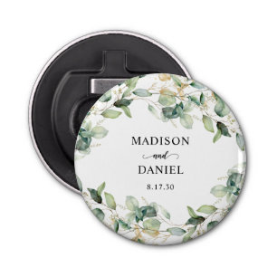 Décapsuleur Eucalyptus Gold Watercolor Mariage