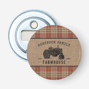 Décapsuleur Family Farmhouse Rustique Tracteur Red Plaid Burla