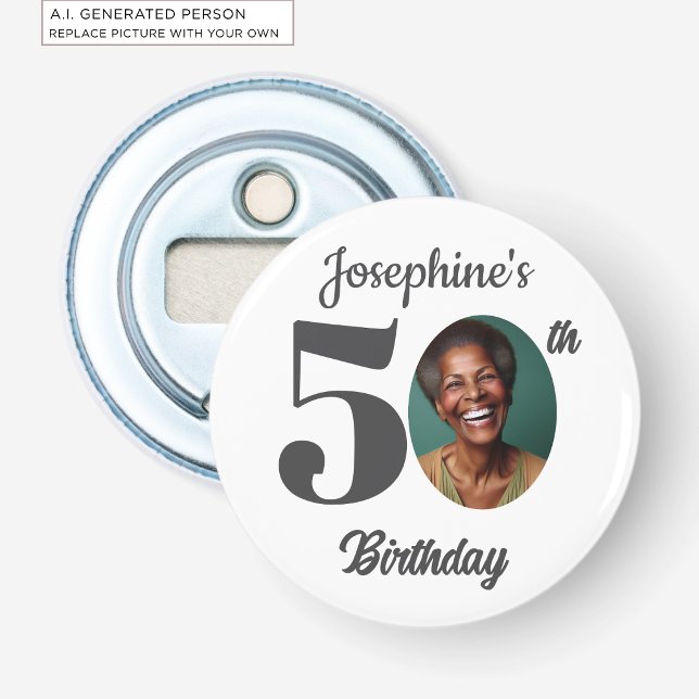 Décapsuleur Faveur de photo de fête d'anniversaire 50 audacieu (Créateur téléchargé)