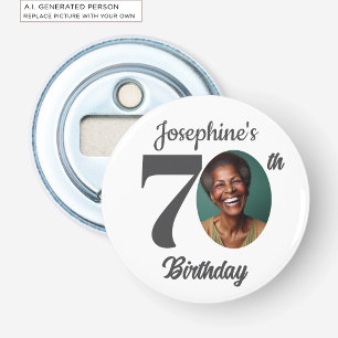 Décapsuleur Faveur de photo de fête d'anniversaire 70 ans gras