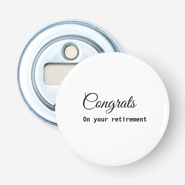 Décapsuleur Félicitations minimales simples nom de la retraite (Devant)