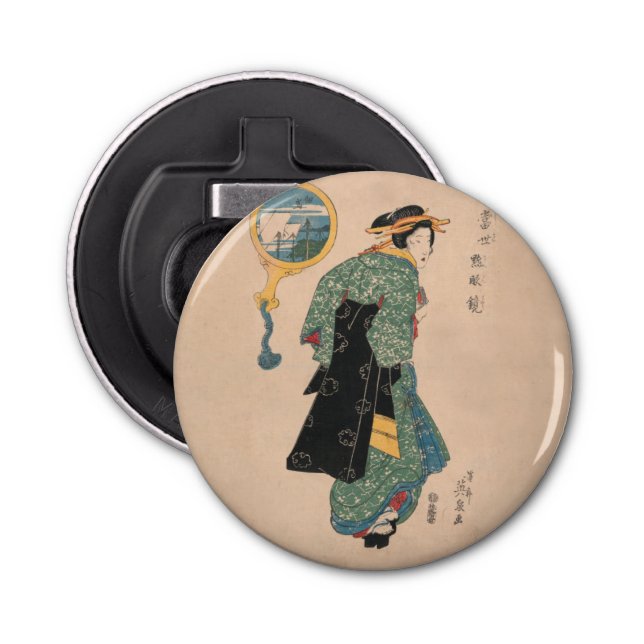 Décapsuleur Femme japonaise Kimono : Ukiyo-e Woodblock Imprime (Devant)