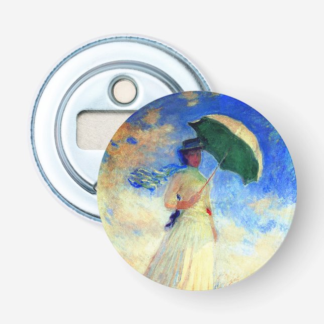 Décapsuleur Femme Monet avec un parasol face droit (Devant)