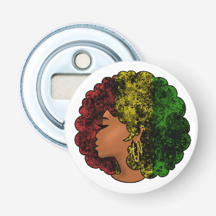 Décapsuleur Femme noire rasta afro rouge jaune vert