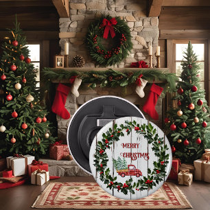 Décapsuleur Ferme rustique Camion rouge en bois désorganisé