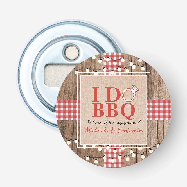 Décapsuleur Fête de Fiançailles de BBQ Rustique Cérémonie de C (Devant)