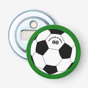 Décapsuleur Fête de football, ballon de football avec nom et n