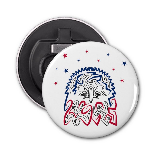 Décapsuleur Fête de l'Indépendance Étoiles d'aigle américain (Devant)