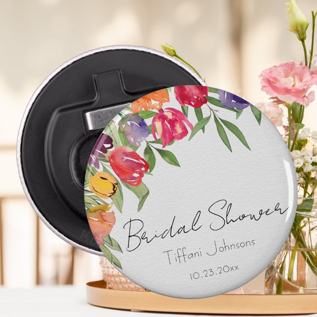 Décapsuleur Fête de mariage Fun et Lumineuse Tulipes et Verdur (Créateur téléchargé)