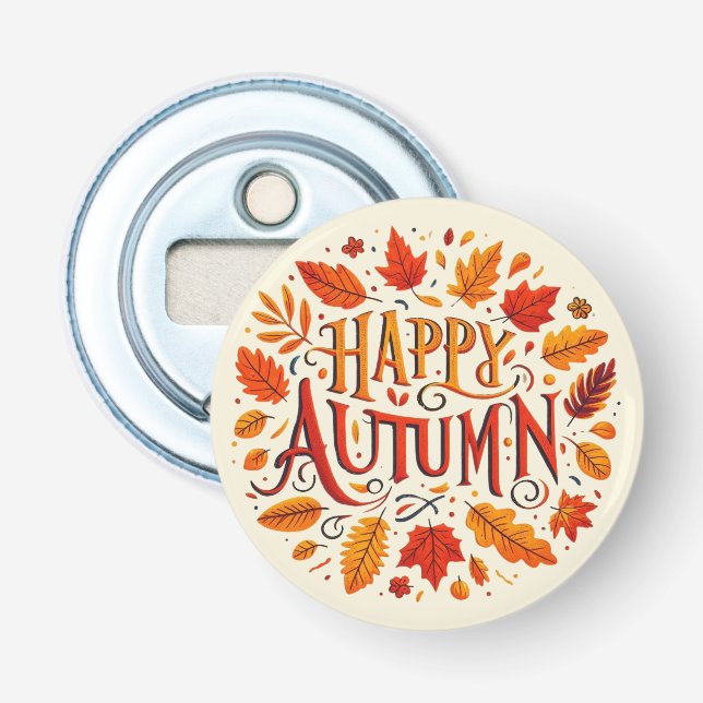 Décapsuleur feuille classique et automne heureux (Devant)