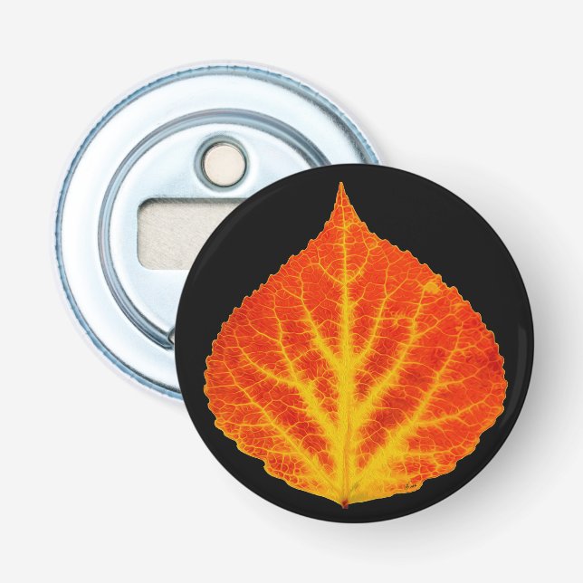 Décapsuleur Feuille d'Aspen rouge et jaune #10 (Devant)