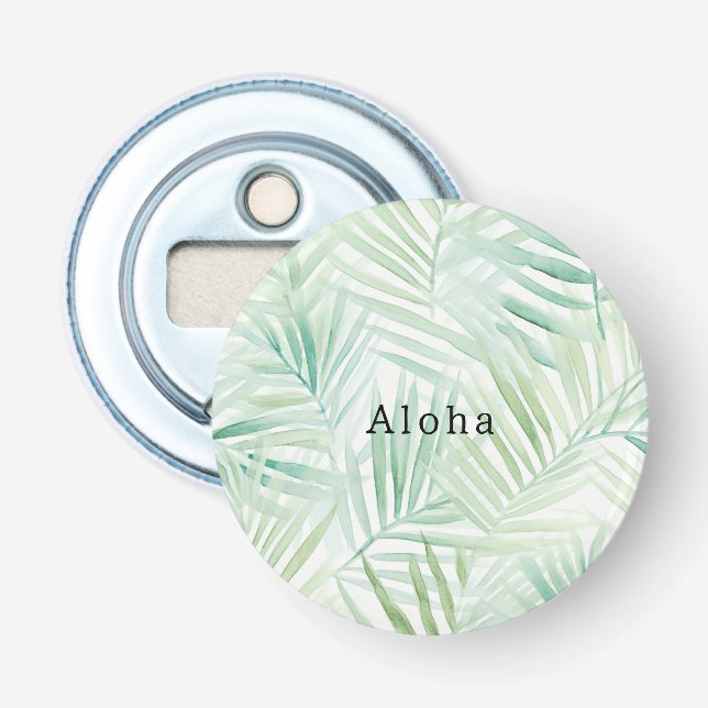 Décapsuleur Feuilles Tropicales Vertes Aloha (Devant)