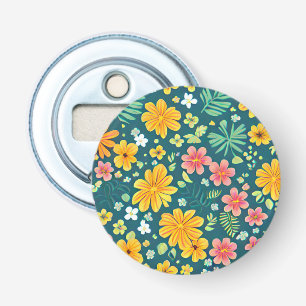 Décapsuleur Feuilles tropicaux et motif de fleurs