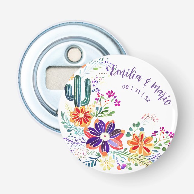 Décapsuleur FIESTA Cactus Artisanat Fleurs Personnalisé (Devant)