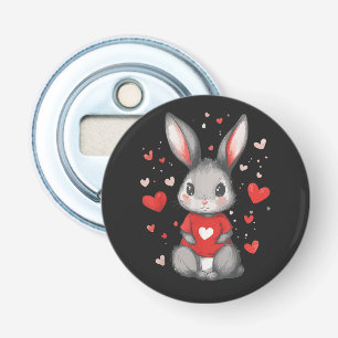 Décapsuleur Fille au coeur amoureuse de lapin