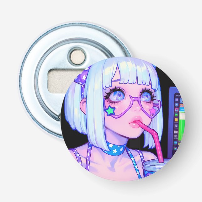 Décapsuleur Fille d'Internet Pastel Star Lunettes (Devant)