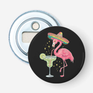 Décapsuleur Flamant qui boit une Margarita Drôle de Poncho Mex