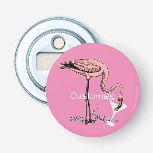 Décapsuleur Flamingo Buvant un Martini Thunder_Cove (Devant)