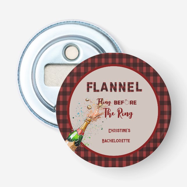 Décapsuleur Flannel Fling avant le mariage   carreaux rouges e (Devant)