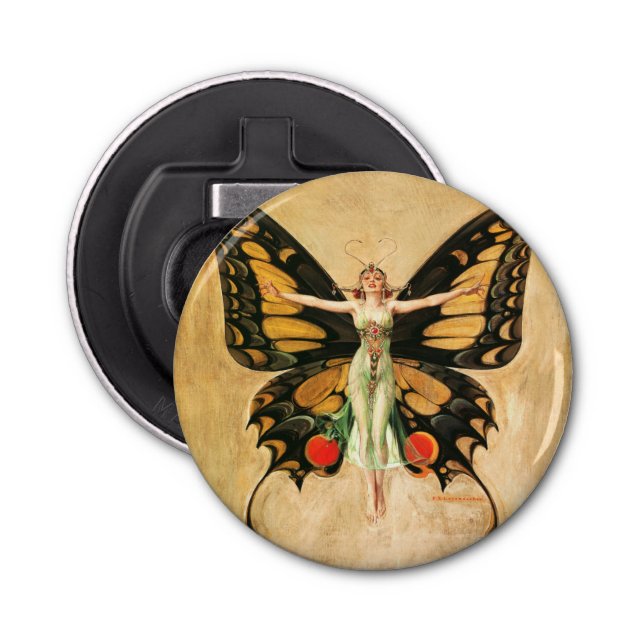 Décapsuleur Flapper Butterfly Flying Woman Illustration (Devant)