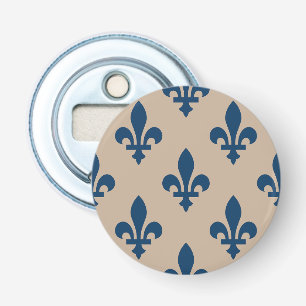 Décapsuleur Fleur de Lis Motif, Royal French Blue sur Crème