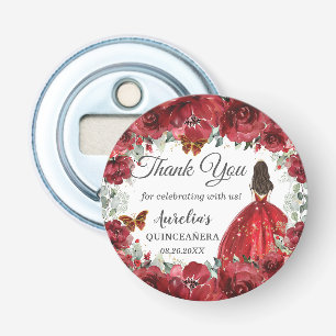 Décapsuleur Fleur de pivoine rouge vif Papillons Favor princes