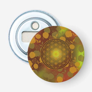 Décapsuleur fleur de vie, chakra, zen, géométrique sacrée,