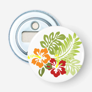 Décapsuleur Fleur Feuilles tropicaux Hibiscus Hawaii Rouge Ora