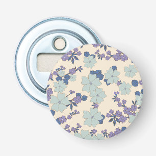 Décapsuleur Fleurs Bleues, Fleurs Violettes, Motif Floral