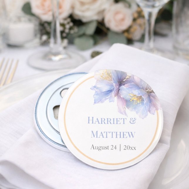 Décapsuleur Fleurs botaniques pastel artistiques pour mariage (Créateur téléchargé)
