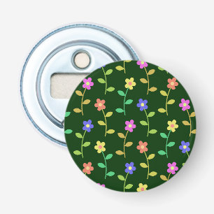 Décapsuleur Fleurs colorées, Motif Floral, Verdure, Boho