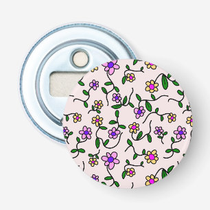 Décapsuleur Fleurs colorées, Motif Floral, Verdure, Boho