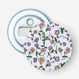 Décapsuleur Fleurs colorées, Motif Floral, Verdure, Boho
