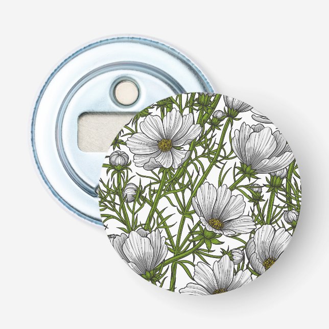 Décapsuleur Fleurs cosmos blanches (Devant)