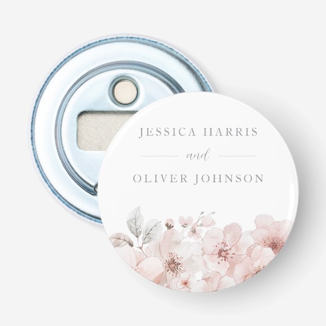 Décapsuleur Fleurs d'Aquarelle Belle Mariage (Devant)