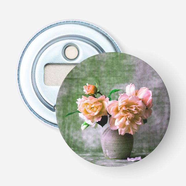 Décapsuleur Fleurs de corail en Vase gris rose orange (Devant)