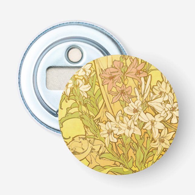 Décapsuleur fleurs de lys Art nouveau d'Alphonse Mucha (Devant)