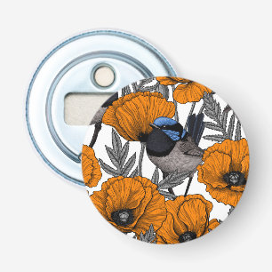 Décapsuleur Fleurs et fleurs de pavot orangé 2